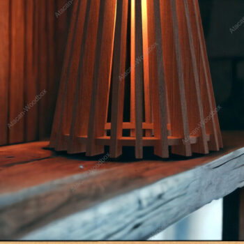 Intra απο ξύλο plywood 3mm-4mm πάχος – Κρεμαστό Ξύλο Φωτιστικό Ρουστίκ με Στρογγυλό Οβάλ Δίασταση  20x20 cm INTRAFABR-91939758 - Image 2