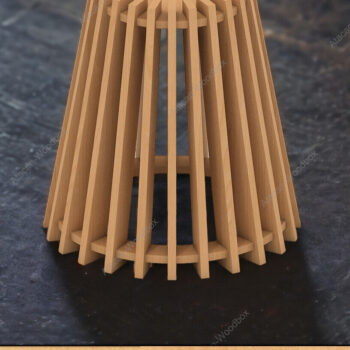 Intra απο ξύλο plywood 3mm-4mm πάχος – Κρεμαστό Ξύλο Φωτιστικό Ρουστίκ με Στρογγυλό Οβάλ Δίασταση  20x20 cm INTRAFABR-91939758 - Image 3