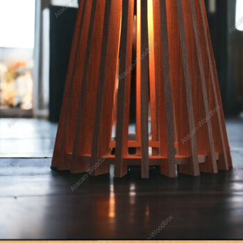 Intra απο ξύλο plywood 3mm-4mm πάχος – Κρεμαστό Ξύλο Φωτιστικό Ρουστίκ με Στρογγυλό Οβάλ Δίασταση  20x20 cm INTRAFABR-91939758 - Image 4