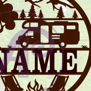 Intra απο ξύλο plywood 3mm-4mm πάχος – Αρχείο περικοπής Name Sign Camper Δίασταση  40x30 cm INTRAFABR-67416174 - Image 1