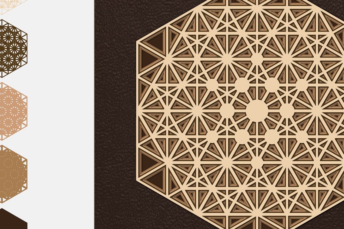 Intra απο ξύλο plywood 3mm-4mm πάχος – Ιερή Γεωμετρία, Μάνταλα κομμένου αρχείου Δίασταση  20x20 cm INTRAFABR-4792060