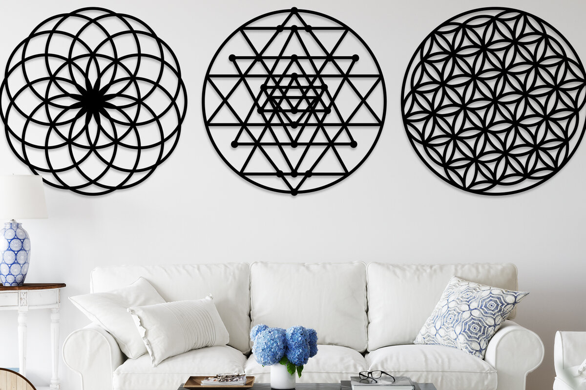 Intra απο ξύλο plywood 3mm-4mm πάχος – Ιερή γεωμετρία τοίχου τέχνης, κομμένα αρχεία Δίασταση  40x30 cm INTRAFABR-9387842