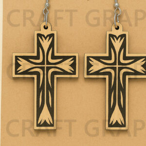 Intra απο ξύλο plywood 3mm-4mm πάχος – Σκουλαρίκια Sacred Heart Dangle Δίασταση  5x5 cm INTRAFABR-124682520