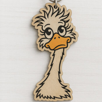 Intra απο ξύλο plywood 3mm-4mm πάχος – Μπρελόκ Sad Goose Δίασταση  5x5 cm INTRAFABR-122092792 - Image 1