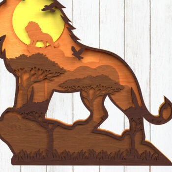 Intra απο ξύλο plywood 3mm-4mm πάχος – Safari Animal Layered Δίασταση  20x20 cm INTRAFABR-120635543 - Image 2