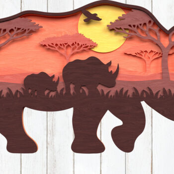 Intra απο ξύλο plywood 3mm-4mm πάχος – Safari Animal Layered Δίασταση  20x20 cm INTRAFABR-120635543 - Image 3