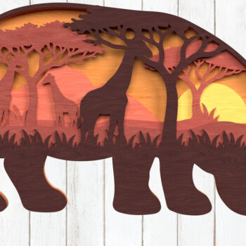 Intra απο ξύλο plywood 3mm-4mm πάχος – Safari Animal Layered Δίασταση  20x20 cm INTRAFABR-120635543 - Image 4