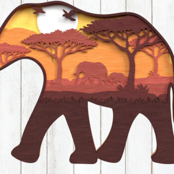 Intra απο ξύλο plywood 3mm-4mm πάχος – Safari Animal Layered Δίασταση  20x20 cm INTRAFABR-120635543 - Image 5