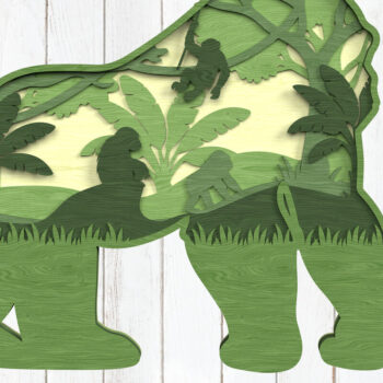 Intra απο ξύλο plywood 3mm-4mm πάχος – Safari Animal Layered Δίασταση  20x20 cm INTRAFABR-120635543 - Image 6