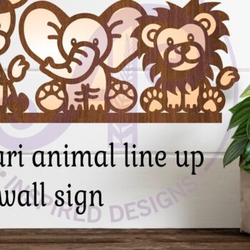 Intra απο ξύλο plywood 3mm-4mm πάχος – Ζώο Safari Line Up Wall Art Δίασταση  40x30 cm INTRAFABR-91470711 - Image 1