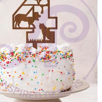 Intra απο ξύλο plywood 3mm-4mm πάχος – Safari Animal Number Cake Toppers Δίασταση  20x20 cm INTRAFABR-98090403 - Image 2