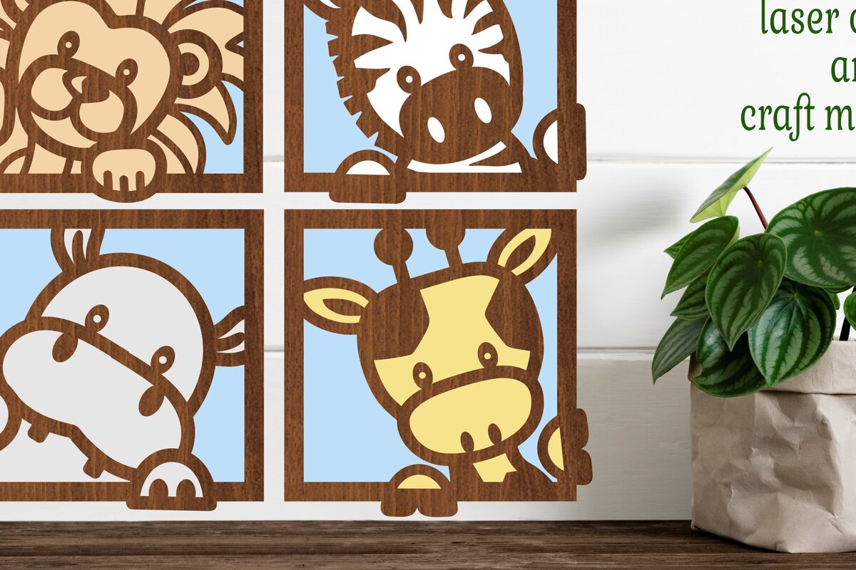 Intra απο ξύλο plywood 3mm-4mm πάχος – Safari Animal Art Wall Art Δίασταση  40x30 cm INTRAFABR-77433888