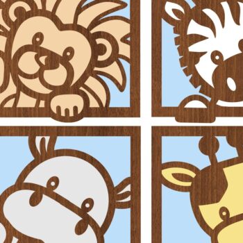 Intra απο ξύλο plywood 3mm-4mm πάχος – Safari Animal Art Wall Art Δίασταση  40x30 cm INTRAFABR-77433888 - Image 5