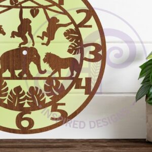 Intra απο ξύλο plywood 3mm-4mm πάχος – Αρχεία κοπής με λέιζερ ρολόι τοίχου Safari Animal Δίασταση  40x30 cm INTRAFABR-81467752