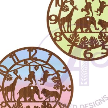 Intra απο ξύλο plywood 3mm-4mm πάχος – Αρχεία κοπής με λέιζερ ρολόι τοίχου Safari Animal Δίασταση 40x30 cm INTRAFABR-81467752 - Image 3