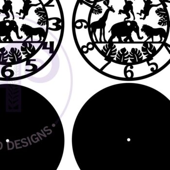 Intra απο ξύλο plywood 3mm-4mm πάχος – Αρχεία κοπής με λέιζερ ρολόι τοίχου Safari Animal Δίασταση 40x30 cm INTRAFABR-81467752 - Image 4