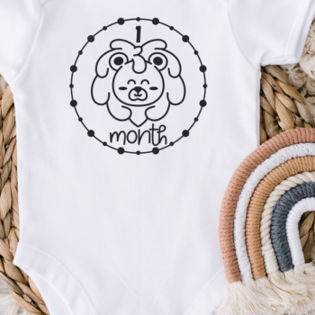 Intra απο ξύλο plywood 3mm-4mm πάχος – Safari Animals Baby Monthly Milestone Δίασταση  20x20 cm INTRAFABR-111581152 - Image 2