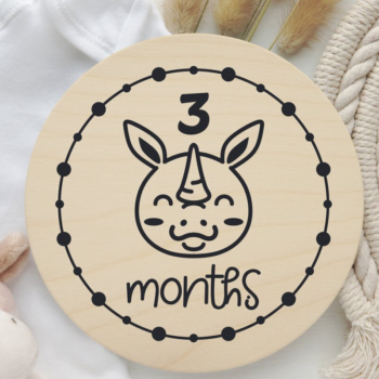 Intra απο ξύλο plywood 3mm-4mm πάχος – Safari Animals Baby Monthly Milestone Δίασταση  20x20 cm INTRAFABR-111581152 - Image 6