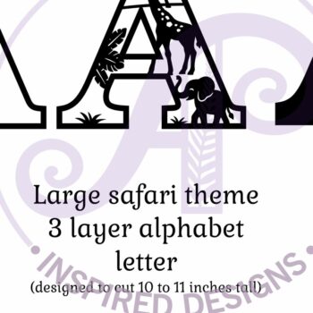 Intra απο ξύλο plywood 3mm-4mm πάχος – Safari Animals Large a Layered Letter Δίασταση  20x20 cm INTRAFABR-114034404 - Image 5