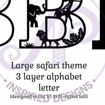 Intra απο ξύλο plywood 3mm-4mm πάχος – Safari Animals Large B Layered γράμμα Δίασταση  20x20 cm INTRAFABR-114034359 - Image 2