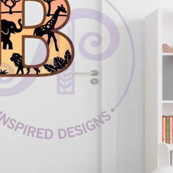 Intra απο ξύλο plywood 3mm-4mm πάχος – Safari Animals Large B Layered γράμμα Δίασταση  20x20 cm INTRAFABR-114034359 - Image 3