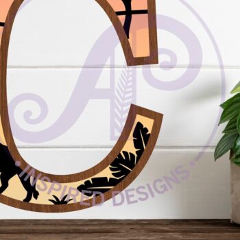 Intra απο ξύλο plywood 3mm-4mm πάχος – Safari Animals Large C layered γράμμα Δίασταση  20x20 cm INTRAFABR-114034347 - Image 1