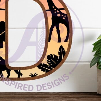 Intra απο ξύλο plywood 3mm-4mm πάχος – Επιστολή Safari Animals Large D Layered Δίασταση  20x20 cm INTRAFABR-114034330 - Image 1