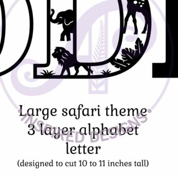 Intra απο ξύλο plywood 3mm-4mm πάχος – Επιστολή Safari Animals Large D Layered Δίασταση  20x20 cm INTRAFABR-114034330 - Image 2