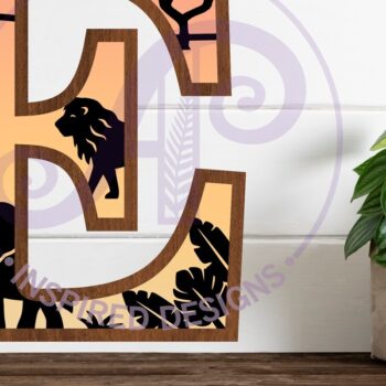 Intra απο ξύλο plywood 3mm-4mm πάχος – Επιστολή Safari Animals Large E Layered Δίασταση  20x20 cm INTRAFABR-114034319 - Image 1