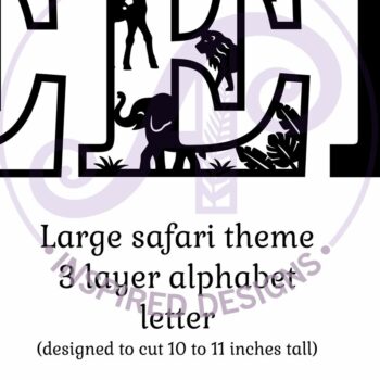 Intra απο ξύλο plywood 3mm-4mm πάχος – Επιστολή Safari Animals Large E Layered Δίασταση  20x20 cm INTRAFABR-114034319 - Image 2