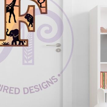 Intra απο ξύλο plywood 3mm-4mm πάχος – Safari Animals Large F Layered γράμμα Δίασταση  20x20 cm INTRAFABR-114034305 - Image 3