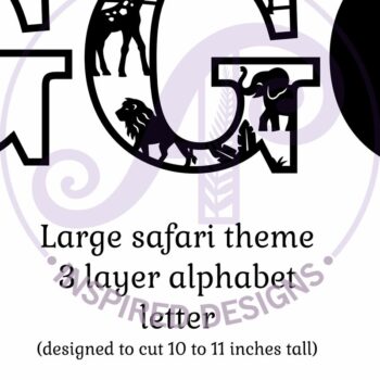 Intra απο ξύλο plywood 3mm-4mm πάχος – Safari Animals Large G Layered γράμμα Δίασταση  20x20 cm INTRAFABR-114034274 - Image 2