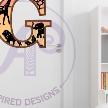 Intra απο ξύλο plywood 3mm-4mm πάχος – Safari Animals Large G Layered γράμμα Δίασταση  20x20 cm INTRAFABR-114034274 - Image 3