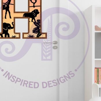 Intra απο ξύλο plywood 3mm-4mm πάχος – Safari Animals Large H Επίπεδο γράμμα Δίασταση  20x20 cm INTRAFABR-114034265 - Image 3