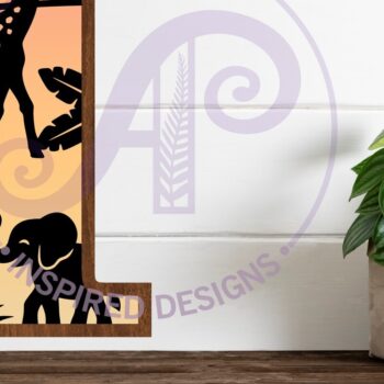 Intra απο ξύλο plywood 3mm-4mm πάχος – Επιστολή Safari Animals Large I Layered Δίασταση  20x20 cm INTRAFABR-114034253 - Image 1