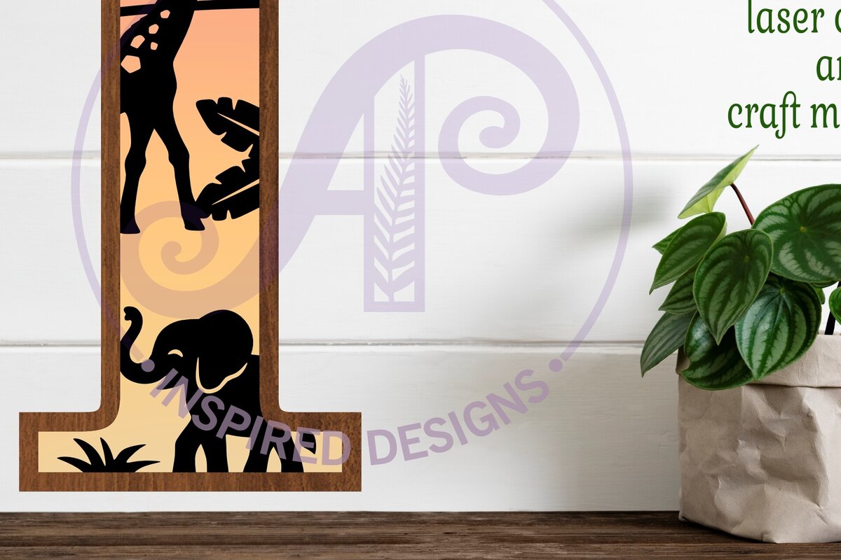 Intra απο ξύλο plywood 3mm-4mm πάχος – Επιστολή Safari Animals Large I Layered Δίασταση  20x20 cm INTRAFABR-114034253