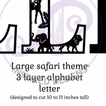 Intra απο ξύλο plywood 3mm-4mm πάχος – Safari Animals Large L Layered γράμμα Δίασταση  20x20 cm INTRAFABR-114034202 - Image 2