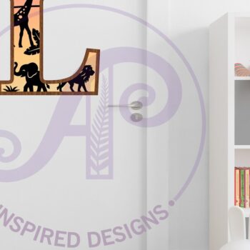 Intra απο ξύλο plywood 3mm-4mm πάχος – Safari Animals Large L Layered γράμμα Δίασταση  20x20 cm INTRAFABR-114034202 - Image 3