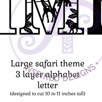 Intra απο ξύλο plywood 3mm-4mm πάχος – Επιστολή Safari Animals Large M Layered Δίασταση 20x20 cm INTRAFABR-114034191 - Image 2