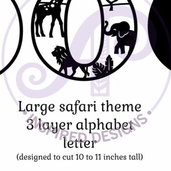 Intra απο ξύλο plywood 3mm-4mm πάχος – Safari Animals Large O Layered Letter Δίασταση 20x20 cm INTRAFABR-114034126 - Image 2