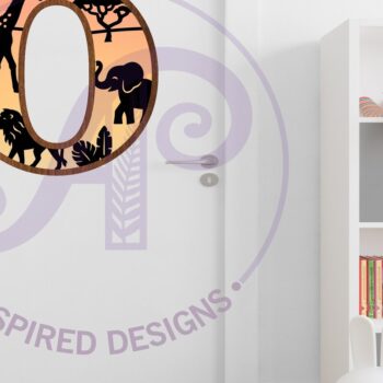 Intra απο ξύλο plywood 3mm-4mm πάχος – Safari Animals Large O Layered Letter Δίασταση 20x20 cm INTRAFABR-114034126 - Image 3