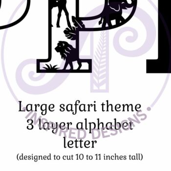 Intra απο ξύλο plywood 3mm-4mm πάχος – Επιστολή Safari Animals Large P Layered Δίασταση  20x20 cm INTRAFABR-114034099 - Image 2