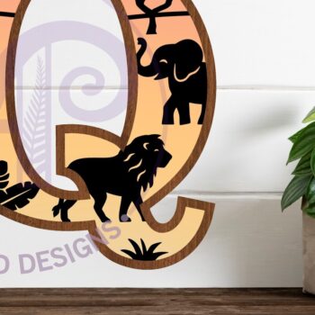 Intra απο ξύλο plywood 3mm-4mm πάχος – Επιστολή Safari Animals Large Q Layered Δίασταση  20x20 cm INTRAFABR-114034070 - Image 1
