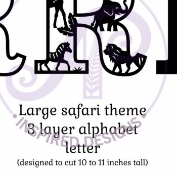 Intra απο ξύλο plywood 3mm-4mm πάχος – Επιστολή Safari Animals Large R Layered Δίασταση  20x20 cm INTRAFABR-114034046 - Image 2