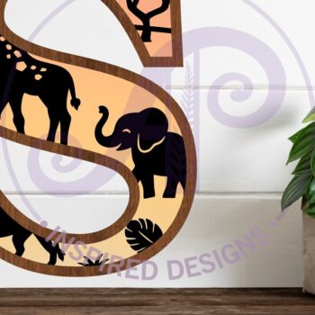 Intra απο ξύλο plywood 3mm-4mm πάχος – Επιστολή Safari Animals Large S Layered Δίασταση 20x20 cm INTRAFABR-114034009 - Image 1