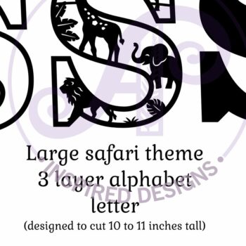 Intra απο ξύλο plywood 3mm-4mm πάχος – Επιστολή Safari Animals Large S Layered Δίασταση 20x20 cm INTRAFABR-114034009 - Image 2