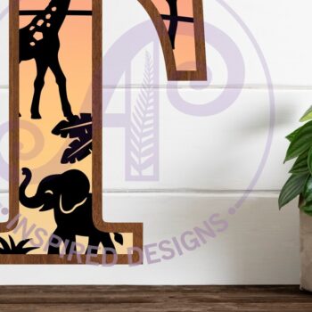 Intra απο ξύλο plywood 3mm-4mm πάχος – Επιστολή Safari Animals Large T Layered Δίασταση  20x20 cm INTRAFABR-114033982 - Image 1