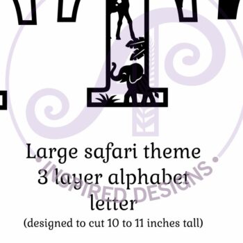 Intra απο ξύλο plywood 3mm-4mm πάχος – Επιστολή Safari Animals Large T Layered Δίασταση  20x20 cm INTRAFABR-114033982 - Image 2