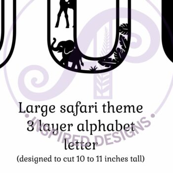 Intra απο ξύλο plywood 3mm-4mm πάχος – Επιστολή Safari Animals Large U Layered Δίασταση 20x20 cm INTRAFABR-114033959 - Image 2