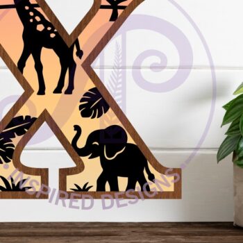 Intra απο ξύλο plywood 3mm-4mm πάχος – Επιστολή Safari Animals Large X Layered Δίασταση  20x20 cm INTRAFABR-114033869 - Image 1